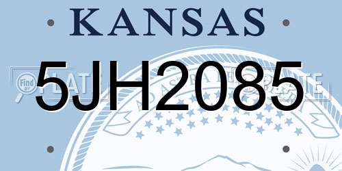 5JH2085 Kansas License Plate