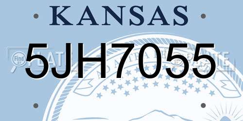 5JH7055 Kansas License Plate