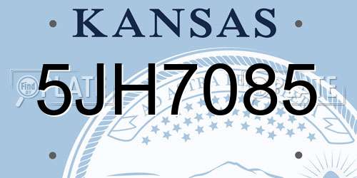 5JH7085 Kansas License Plate