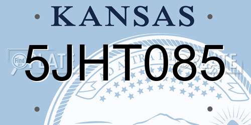 5JHT085 Kansas License Plate