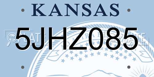 5JHZ085 Kansas License Plate