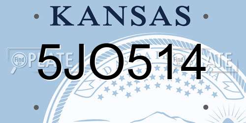 5JO514 Kansas License Plate