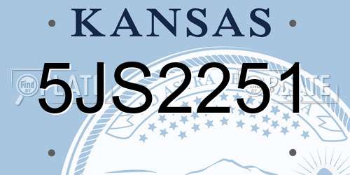 5JS2251 Kansas License Plate