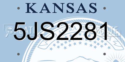 5JS2281 Kansas License Plate