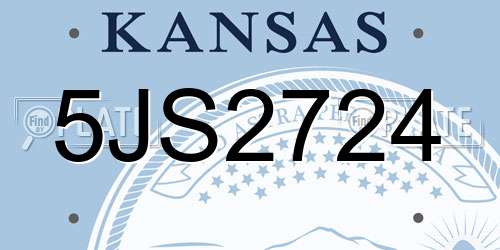 5JS2724 Kansas License Plate