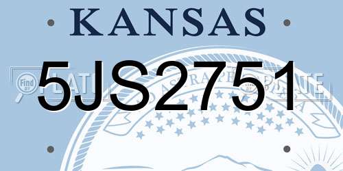 5JS2751 Kansas License Plate