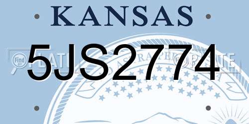 5JS2774 Kansas License Plate