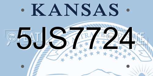 5JS7724 Kansas License Plate