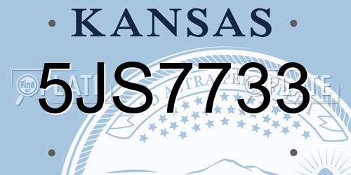 5JS7733 Kansas License Plate