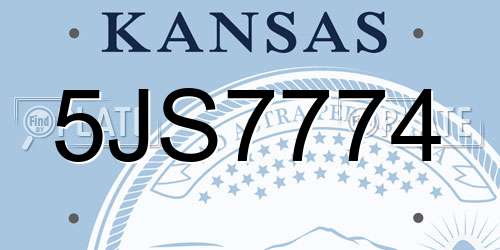 5JS7774 Kansas License Plate