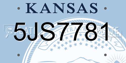 5JS7781 Kansas License Plate