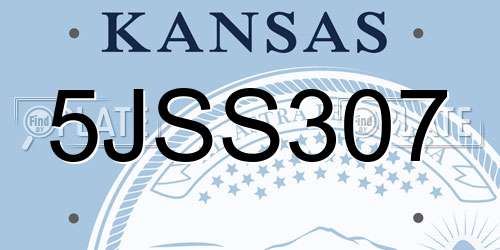 5JSS307 Kansas License Plate