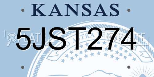 5JST274 Kansas License Plate