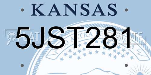 5JST281 Kansas License Plate