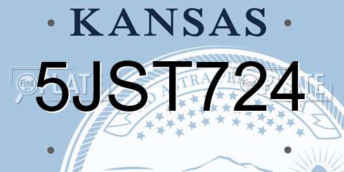 5JST724 Kansas License Plate
