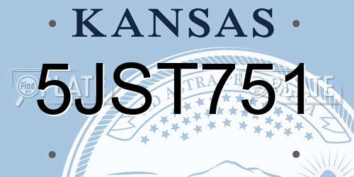 5JST751 Kansas License Plate