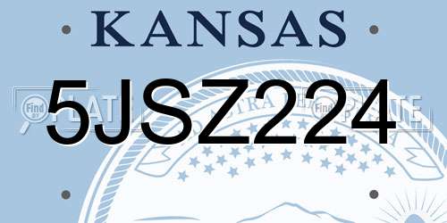 5JSZ224 Kansas License Plate