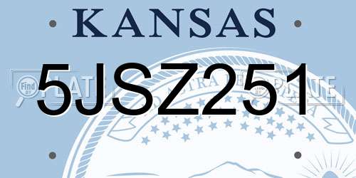 5JSZ251 Kansas License Plate