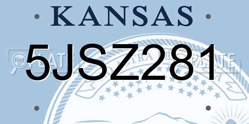 5JSZ281 Kansas License Plate