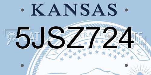 5JSZ724 Kansas License Plate
