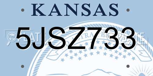 5JSZ733 Kansas License Plate