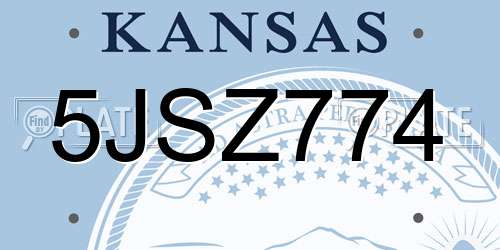 5JSZ774 Kansas License Plate