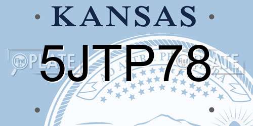 5JTP78 Kansas License Plate