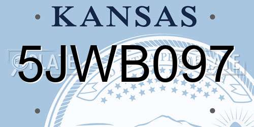 5JWB097 Kansas License Plate