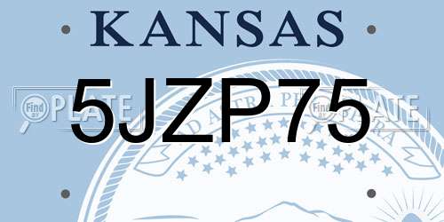5JZP75 Kansas License Plate