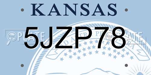 5JZP78 Kansas License Plate