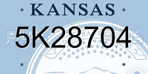 5K28704 Kansas License Plate