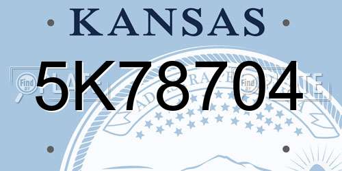 5K78704 Kansas License Plate