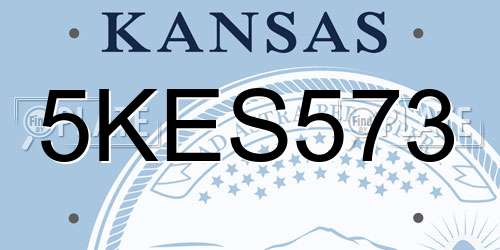 5KES573 Kansas License Plate