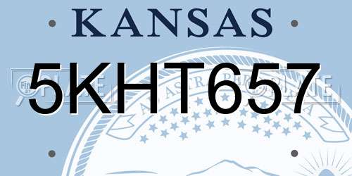 5KHT657 Kansas License Plate
