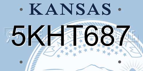 5KHT687 Kansas License Plate