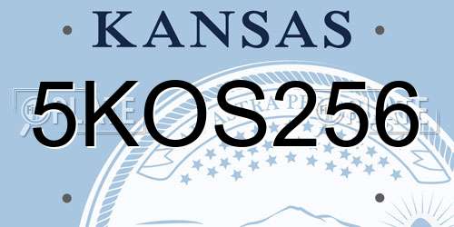 5KOS256 Kansas License Plate