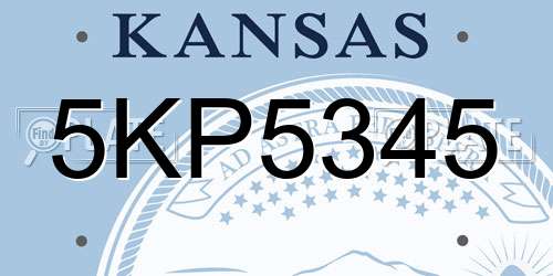 5KP5345 Kansas License Plate