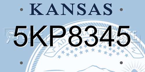 5KP8345 Kansas License Plate