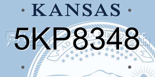 5KP8348 Kansas License Plate