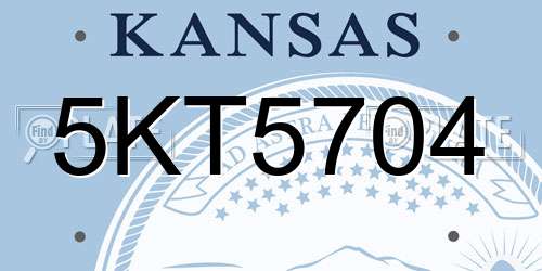 5KT5704 Kansas License Plate
