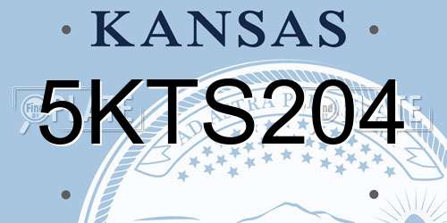 5KTS204 Kansas License Plate