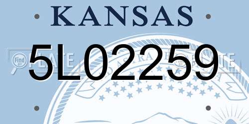 5L02259 Kansas License Plate