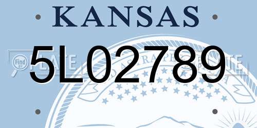 5L02789 Kansas License Plate
