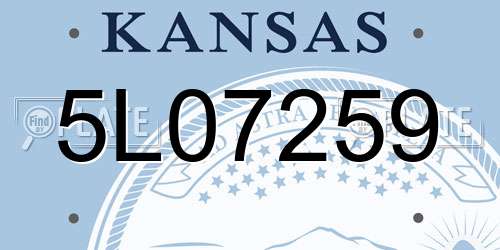 5L07259 Kansas License Plate