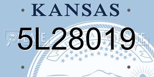 5L28019 Kansas License Plate