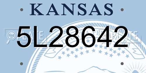 5L28642 Kansas License Plate