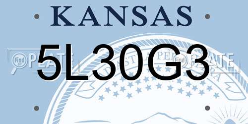 5L30G3 Kansas License Plate
