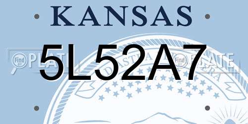 5L52A7 Kansas License Plate