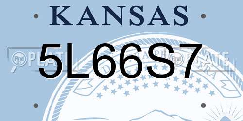 5L66S7 Kansas License Plate