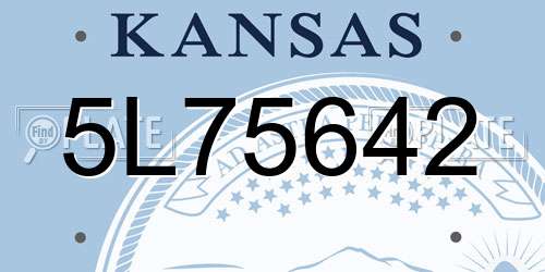 5L75642 Kansas License Plate